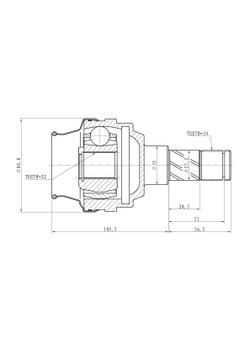 ШРУС внутренний L=R  DAEWOO Lanos/Lacetti/Espero/Nubira MT (34/22 шл) GANZ GIK04010