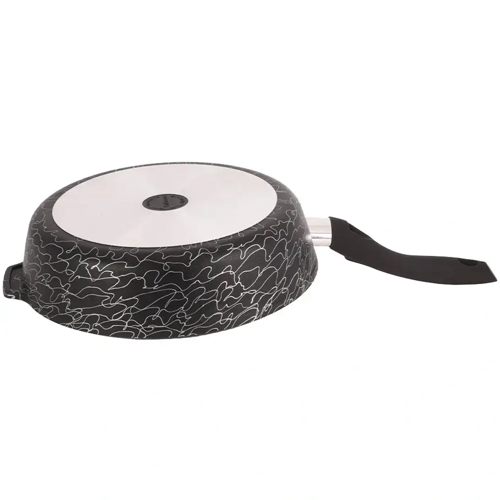 Сковорода глубокая 28см с ручкой «Грация» (черный/серебро) сгчс280а