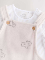 Боди с длинным рукавом и комбинезон в комлекте для малышей Next E59-551, Белый, Молочный