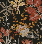 Крупнораппортный растительный дизайн с листьями