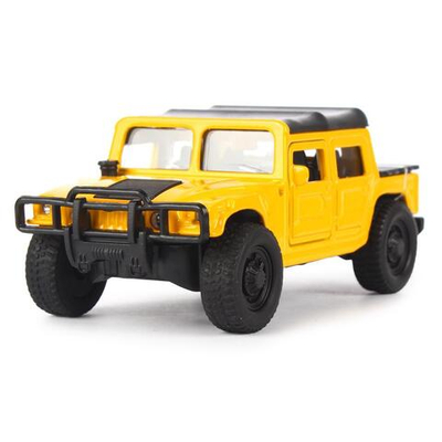 Модель ин. мет. "Hummer H1 пикап" 12см. открыв. двери, желтый, коробка SB-18-09-H1-N(Y)-WB (Технопарк)