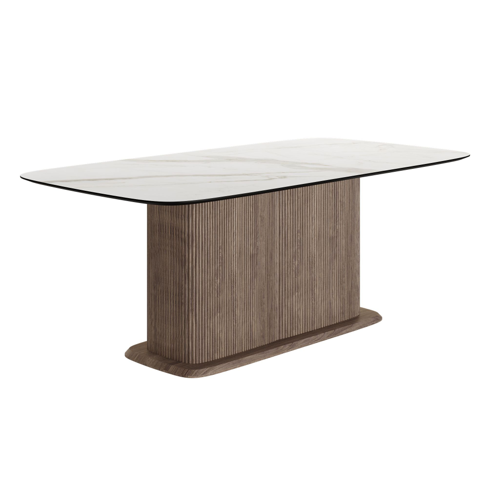 Стол прямоугольный Denver 270, керамика матовая, опора дерево