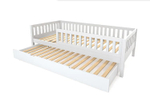 Односпальная кровать 90х190 Лили с выдвижным спальным местом из массива сосны, белая