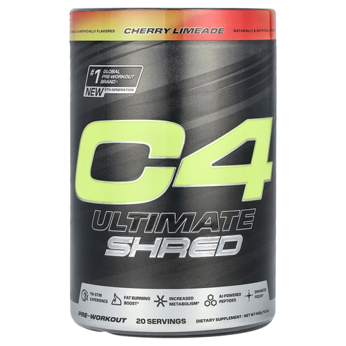 C4 / Cellucor, C4 Ultimate Shred, предтренировочный комплекс, вишневый лаймад, 402 г (14,2 унции)