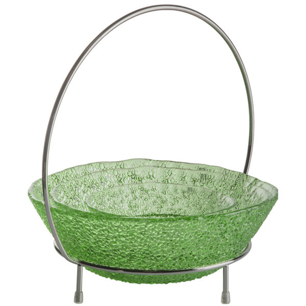 Набор чаш 3шт IVV Экстра на подставке 30.5см зелёный