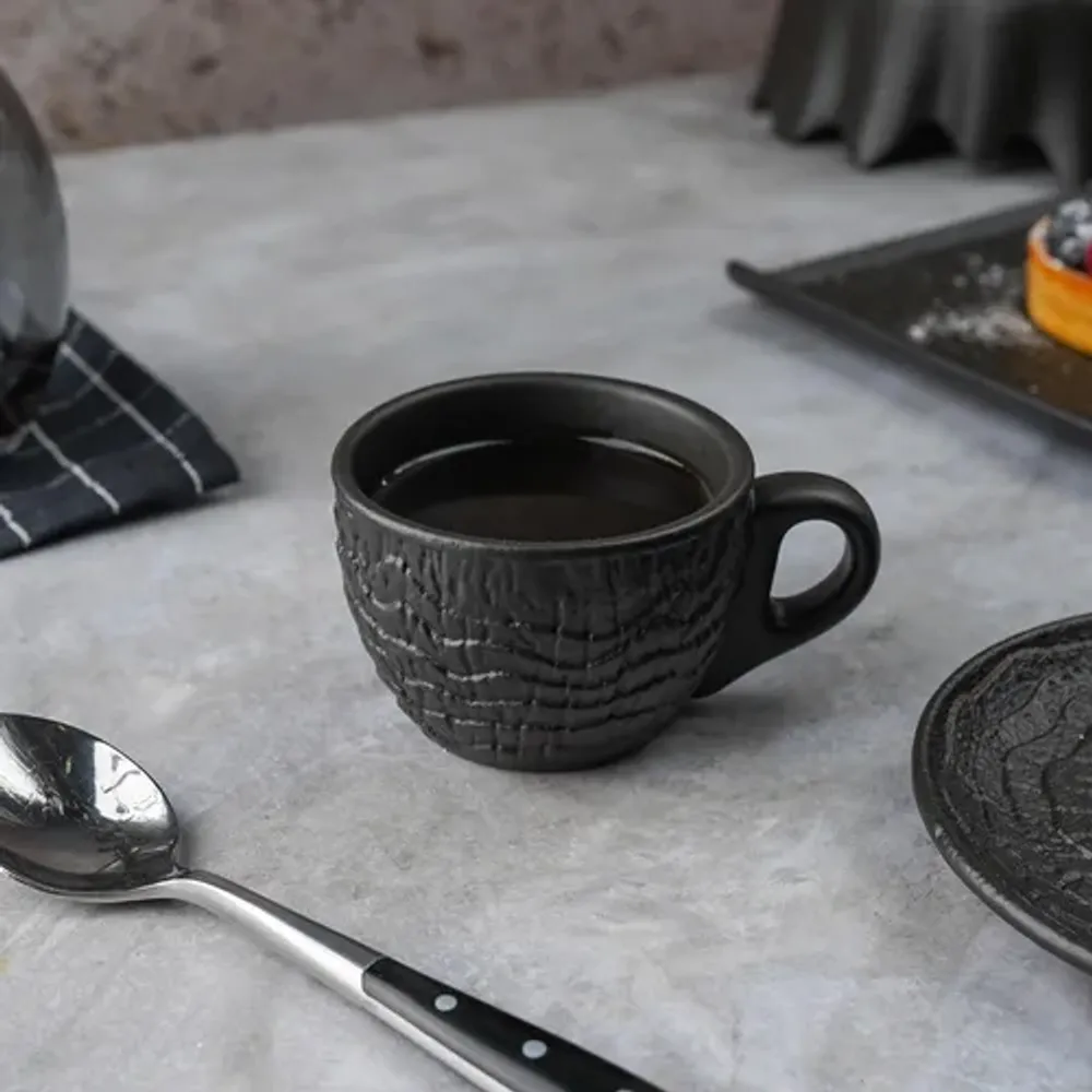 Кофейная пара 100 мл d 7 см h5,2 см Black Raw Wood P.L. Proff Cuisine [6]