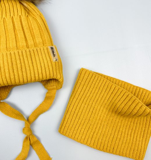 Шапка зимняя со снудом, Горчица