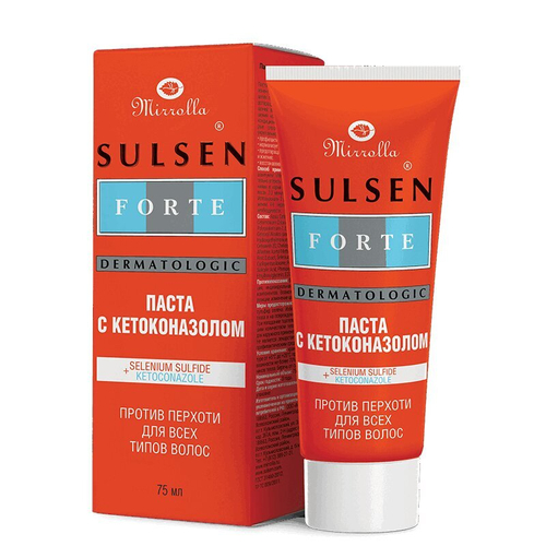 Mirrolla Сульсен Форте сульсеновая паста с кетоконазолом против перхоти 75 мл