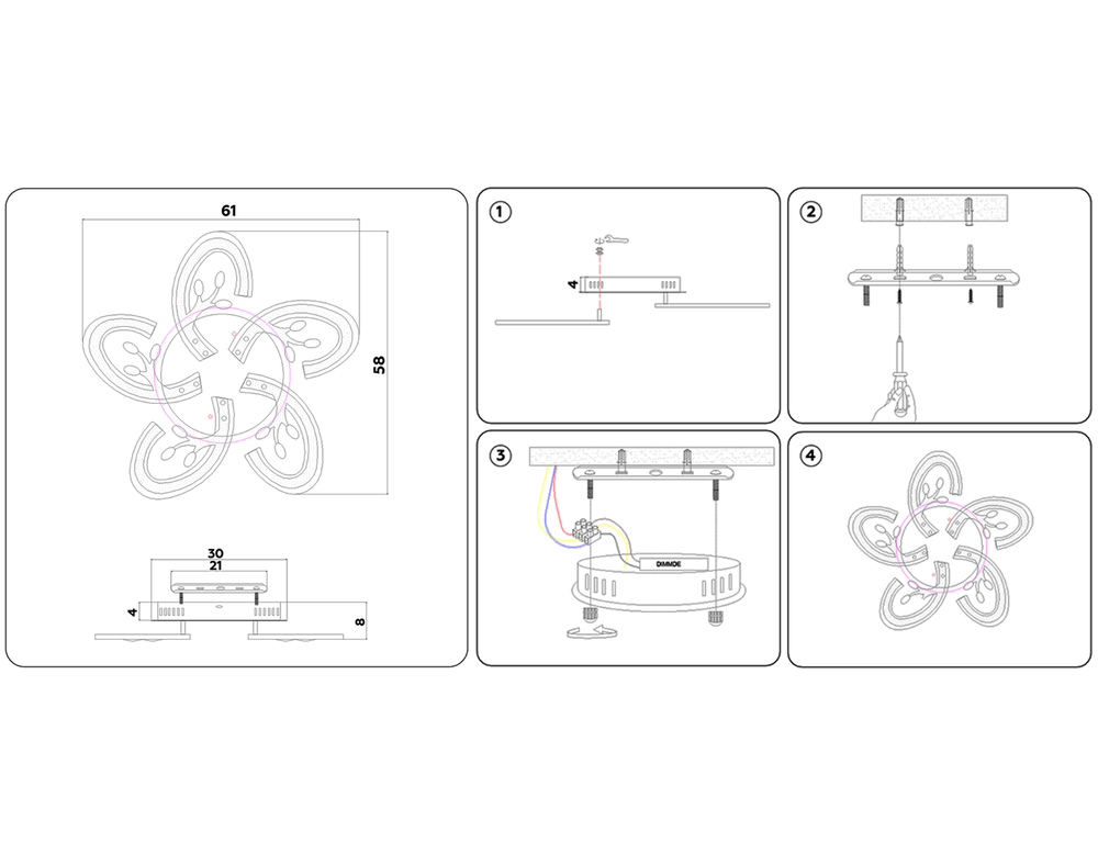 Ambrella Потолочный светодиодный светильник с пультом Original FA512