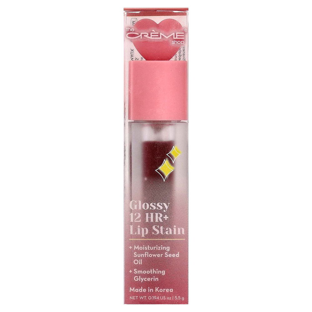 The Creme Shop, Glossy 12 HR + оттенок для губ, херувим, 5,5 г (0,194 унции)