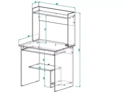 Стол компьютерный Париж (белый),