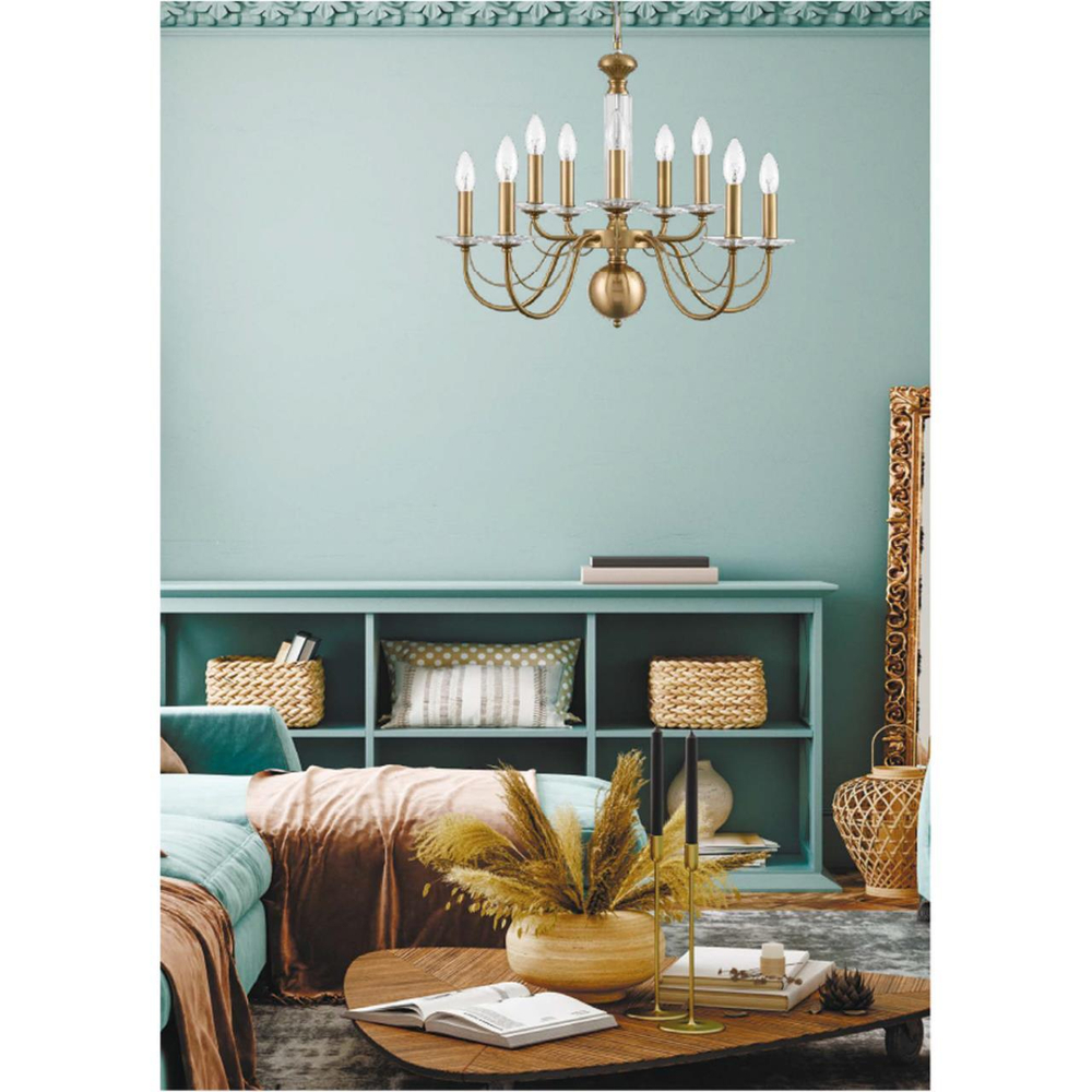 8033/10 CLASSI LN25 16 медь, металл/стекло Люстра подвесная Е14 10*40W 220V INCANTO