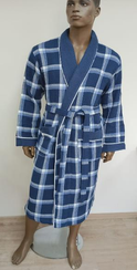 Халат мужской ASHTON без капюшона Синий "Polens"