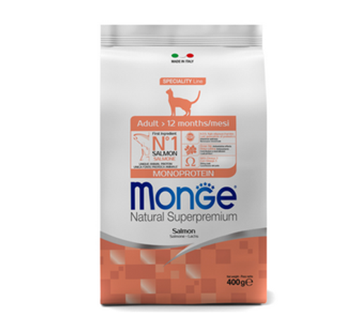 Monge Cat Adult Monoprotein Сухой корм для взрослых кошек с лососем 400г