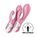Розовый вибратор-кролик 20,4см с функцией расширения Satisfyer Air Pump Bunny 2