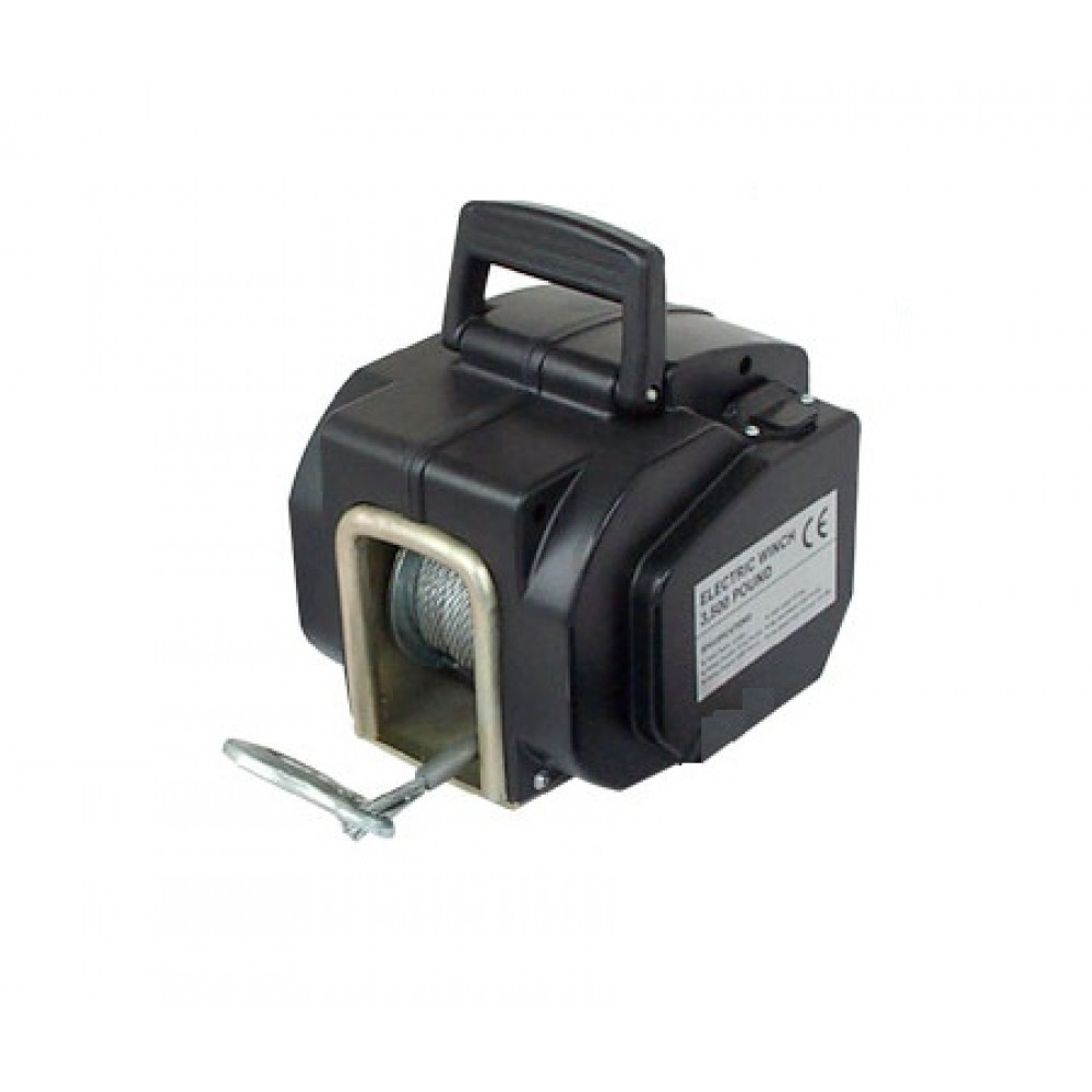 Лебедка ПЕРЕНОСНАЯ 3500 Lb/1587кг, металический трос 10м, 12 вольт.