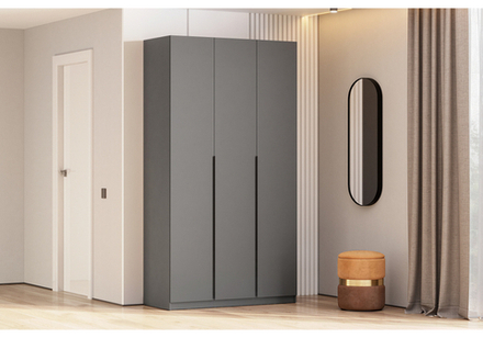 Шкаф Woodville Даиго трехстворчатый графит серый