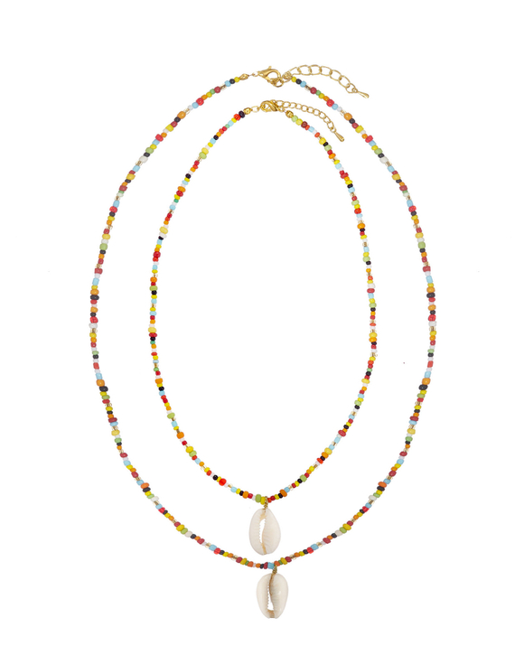 Колье-бисер, ракушка, в асс.