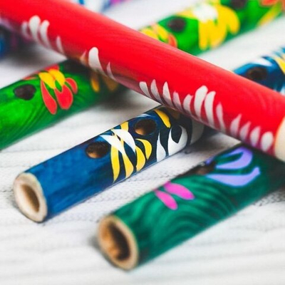 Дудочка расписная, 16 см, микс