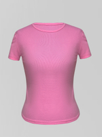 Футболка 6670 укороченная однотонная приталенная