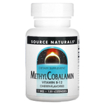 Source Naturals, витамин B12 в виде метилкобаламина, со вкусом вишни, 1 мг, 120 леденцов