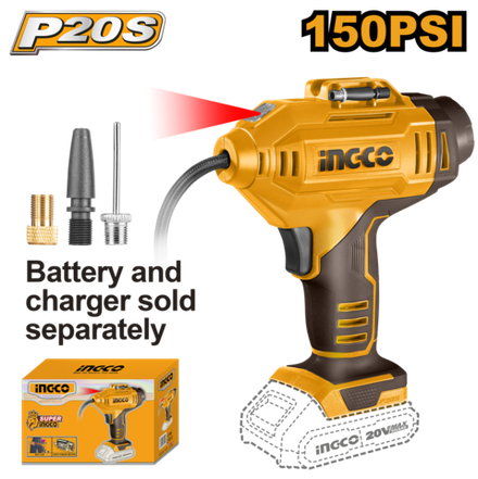Аккумуляторный автомобильный компрессор INGCO CACLI2018 20 В