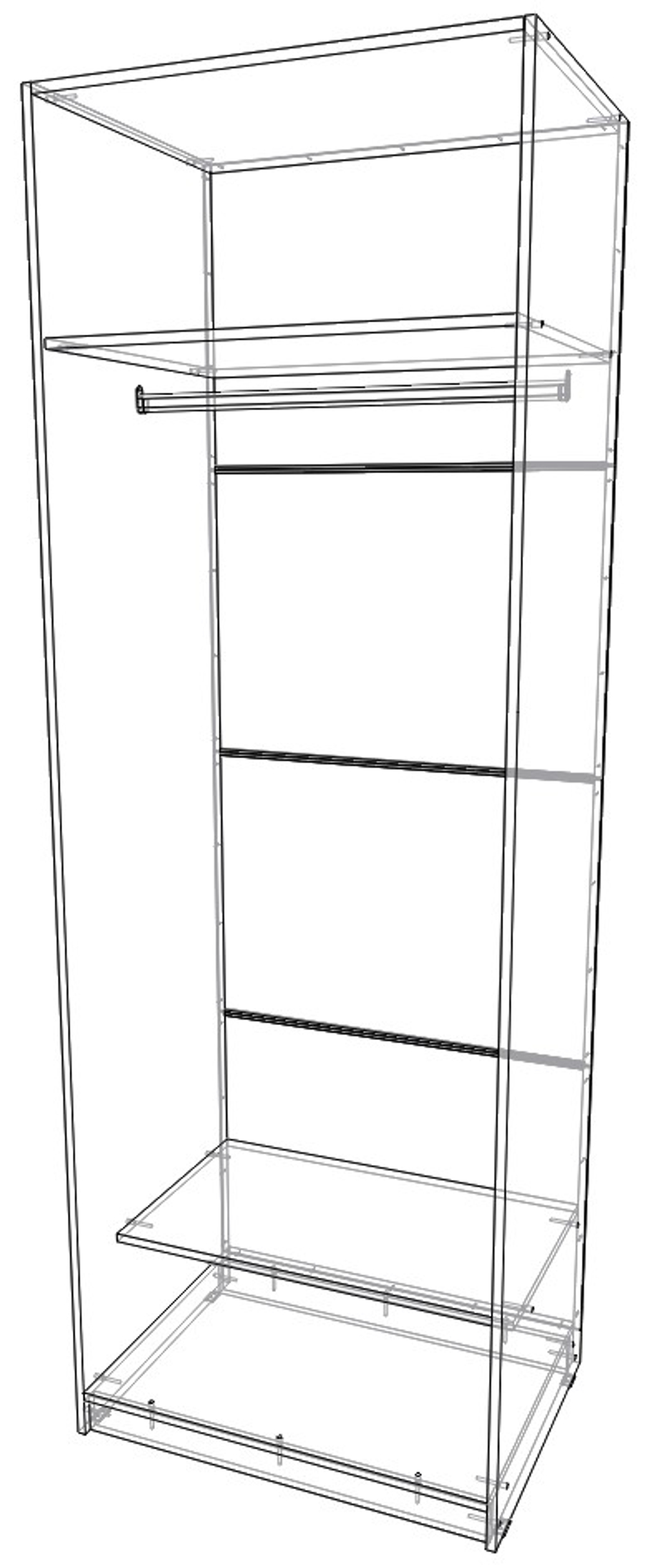 Шкаф двухстворчатый 600×800×2300 Вектор