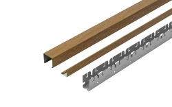 Комплект 1,7х1,7м кубообразного реечного алюминиевого потолка CESAL AR С 30/27 Дуб Медовый (для ванной, входных групп, санузлов и лоджий)