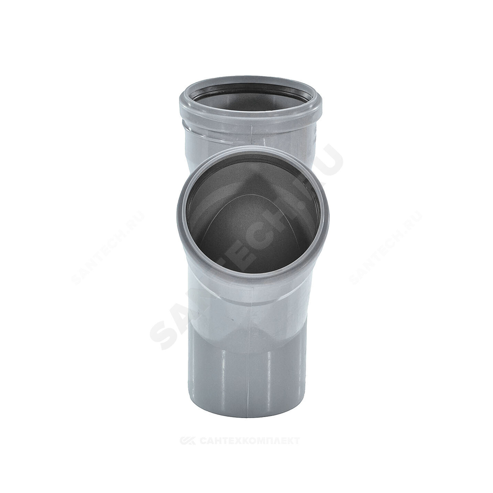 Тройник PP-H серый BASE Дн 40х40х45гр б/нап в/к VALFEX 22040040