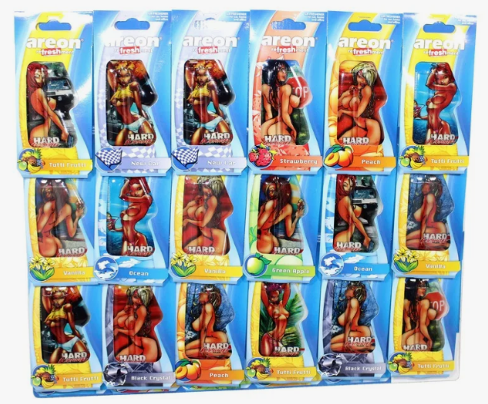Ароматизатор гелевый AREON  АССОРТИ (листом 18шт) ДЕВОЧКИ\HARD 704-125-HARD-ЧЗБ
