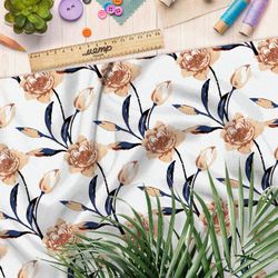 Ткань кулирная гладь бутон и флора