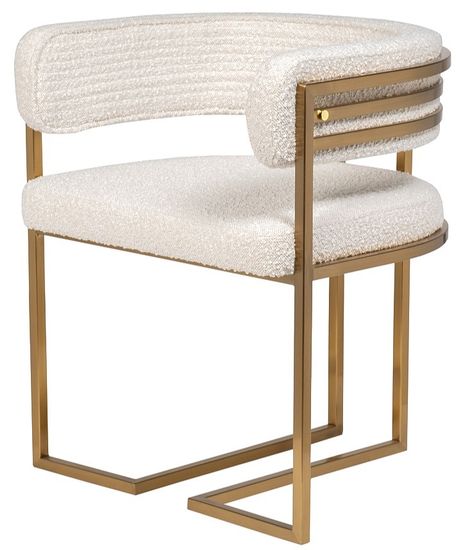 GY-08504 Стул букле бежевый/матовое золото 60*55*73см