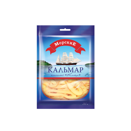 Кольца кальмара подкопченые Морские 55 гр