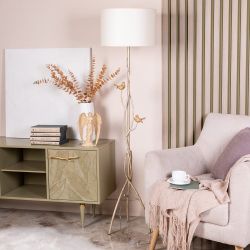 Светильник напольный торшер Терра с абажуром Винтаж-2 Айвори