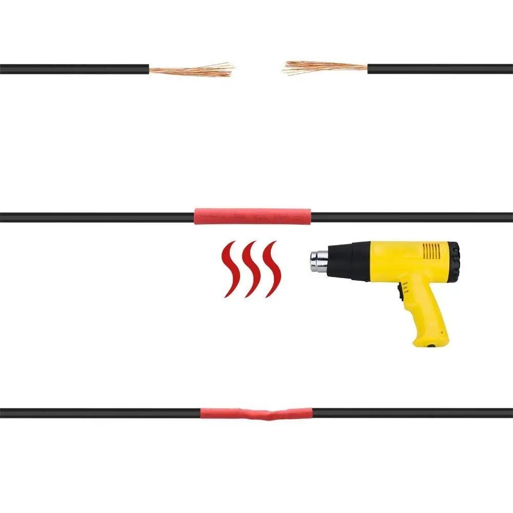 Набор термоусадочных трубок в ассортименте, 5 цветов, 8 размеров, 328 шт