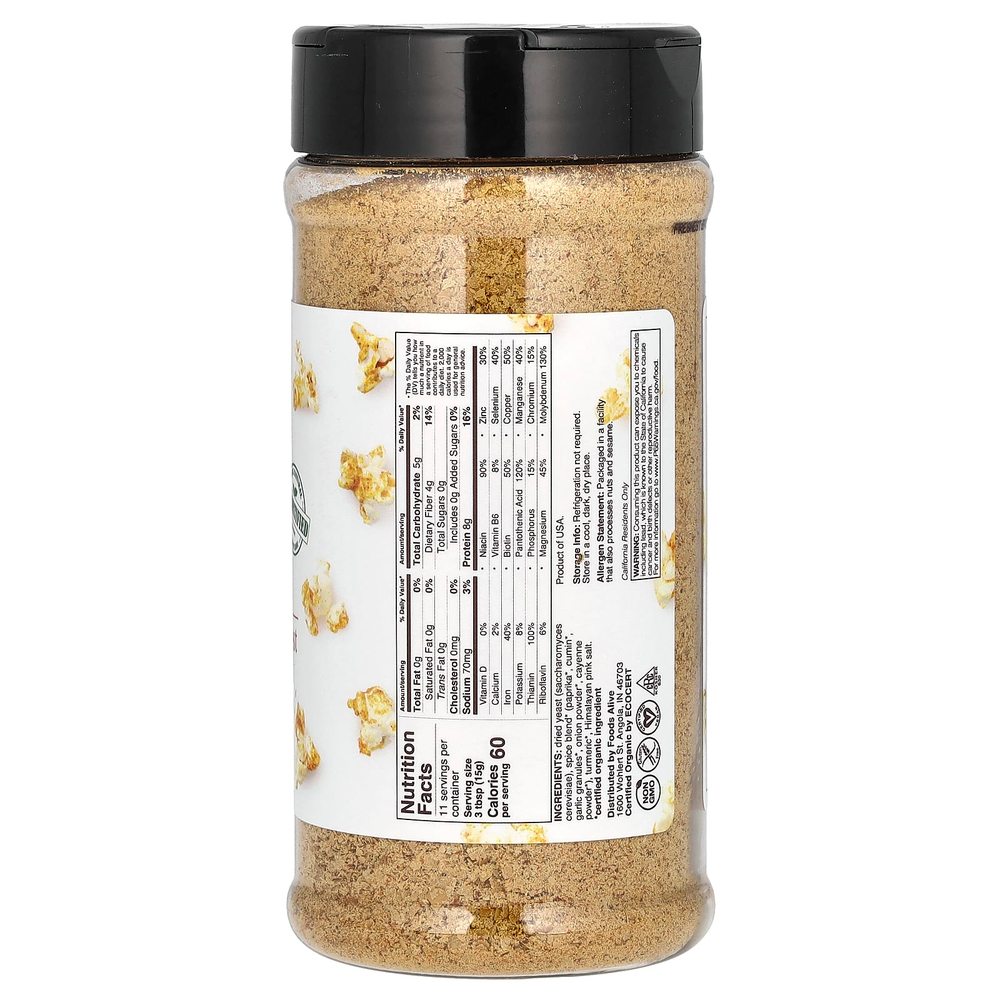Foods Alive, пищевые дрожжи, начос, сырный вкус, 170 г (6 унций)