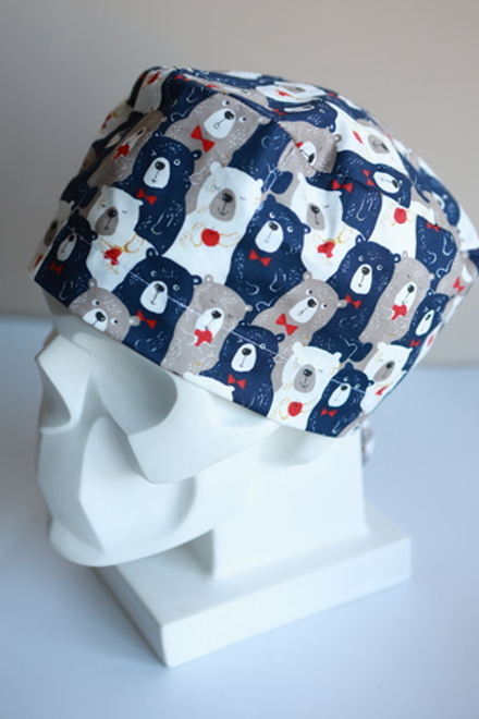 Медицинский колпак (Принт «Мишки бежевые»)