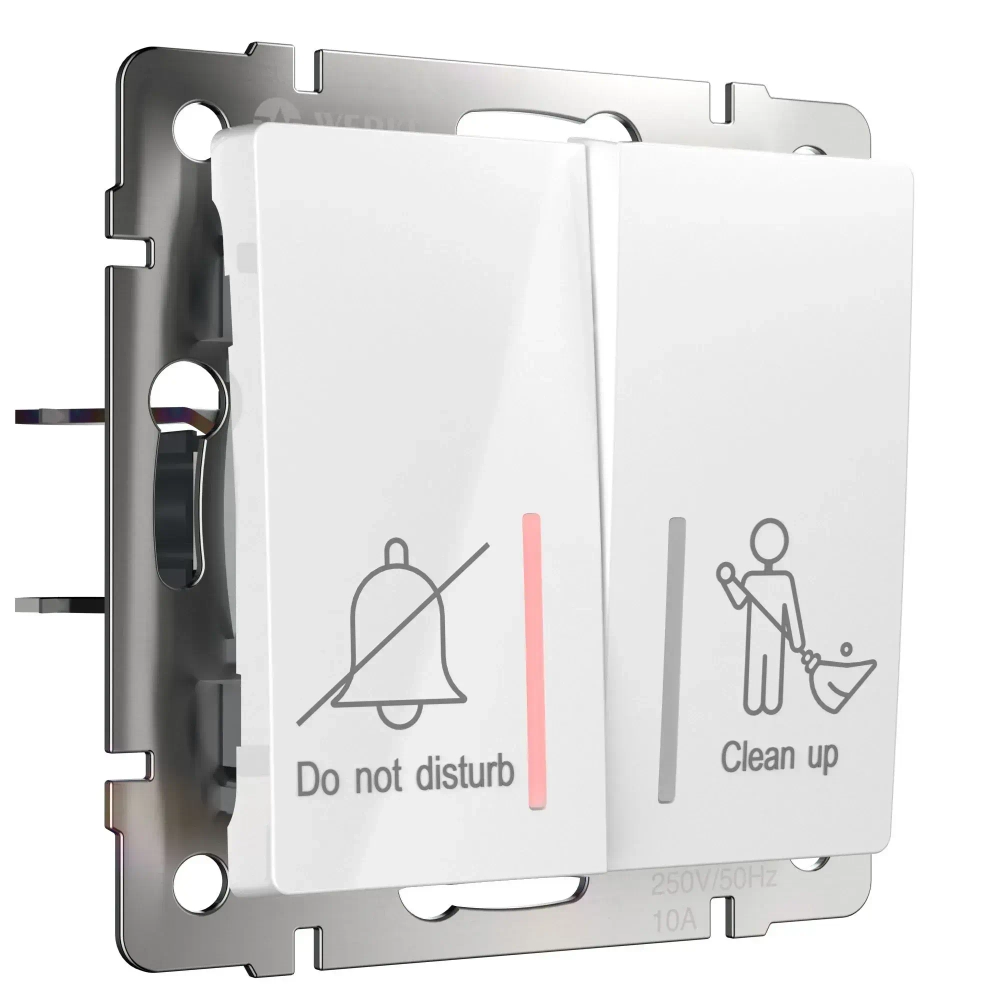 Выключатель двухклавишный для отелей (белый) W1120801