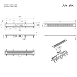 Душевой лоток AM.PM PrimeFlow 80 W02SC-P11-080-01BM с Черной матовой решеткой Cut Gradient