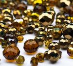 МБ-14 Хрустальные бусины, форма: МИКС, цвет: Коричневый, 25 гр.