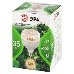 Фитолампа для растений светодиодная ЭРА GREEN LINE ФИТО-35W-PFR-E27-GR полного спектра 35 Вт Е27