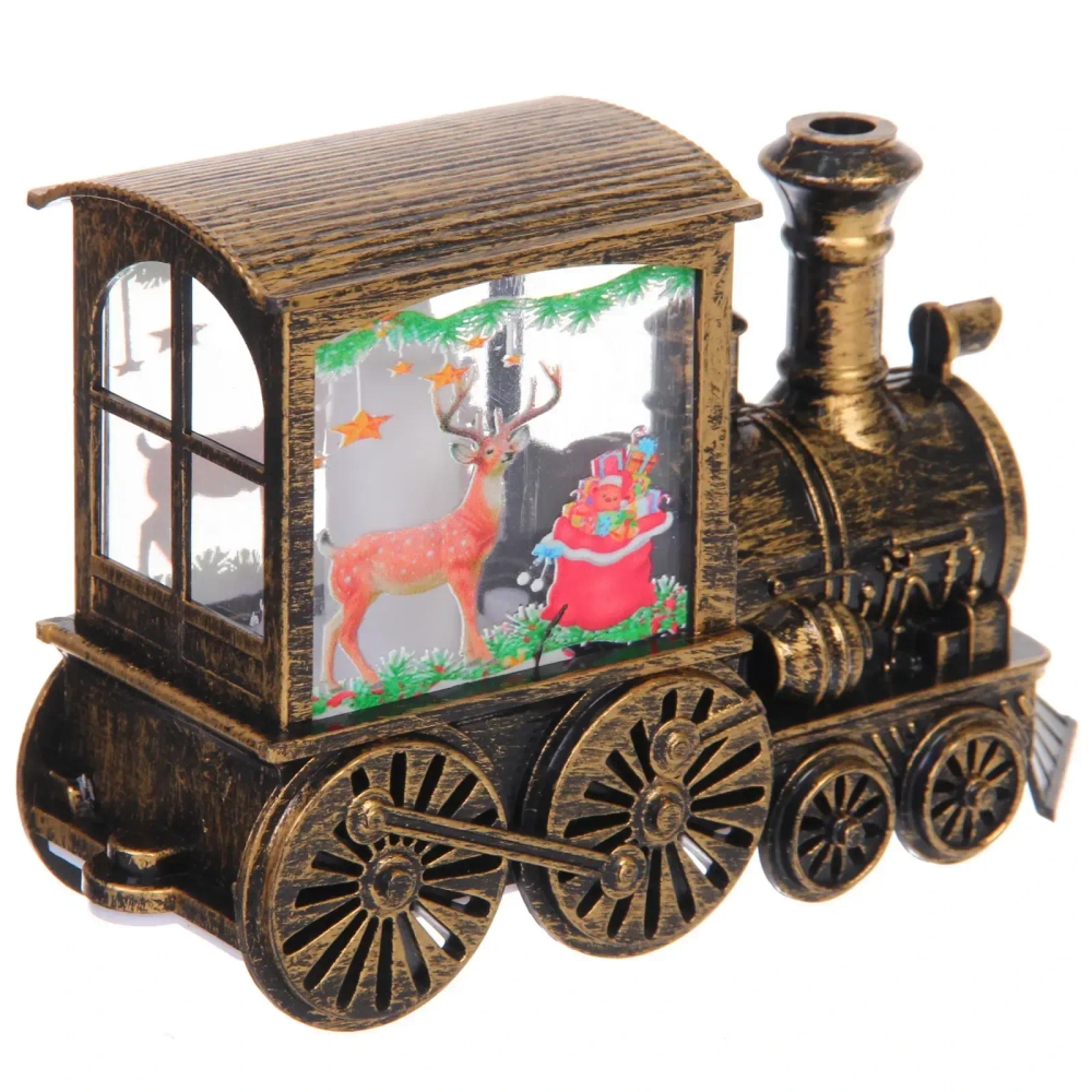 Сувенир с подсветкой «Волшебный паровозик» 8*5*14 см, Бронза (работает от батареек LR44*3)