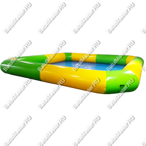 Квадратный надувной бассейн "Зебра", желто-зеленый 6*6*0.65 м