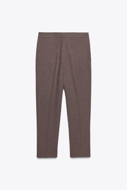 ZARA БРЮКИ С ПУГОВИЦАМИ СНИЗУ, КОРИЧНЕВЫЙ