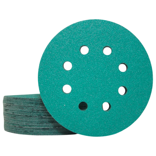 Круги шлифовальные 125 мм CERAMAX GREEN FILM 8 отверстий, P240, шт.