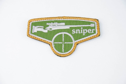 Шеврон Sniper вышивка. Олива