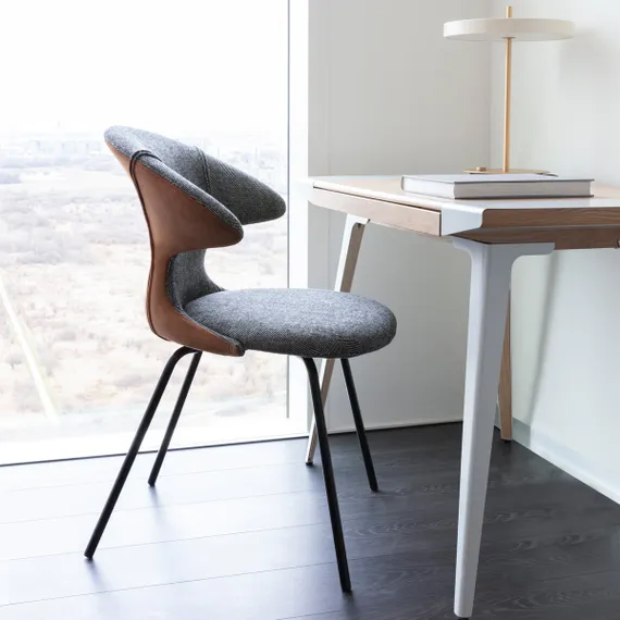 Стул Umage Time Flies, серый твид, экокожа, ножки хром