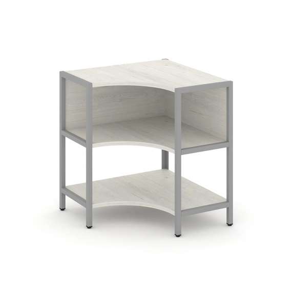 Shelf System Односекционный угловой стеллаж двухярусный SN.STMU-211 Дуб Наварра/Металл Серый 810*810