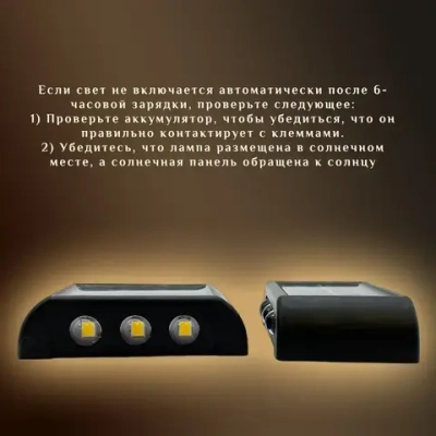 Cветильник уличный садовый на солнечных батареях, настенный