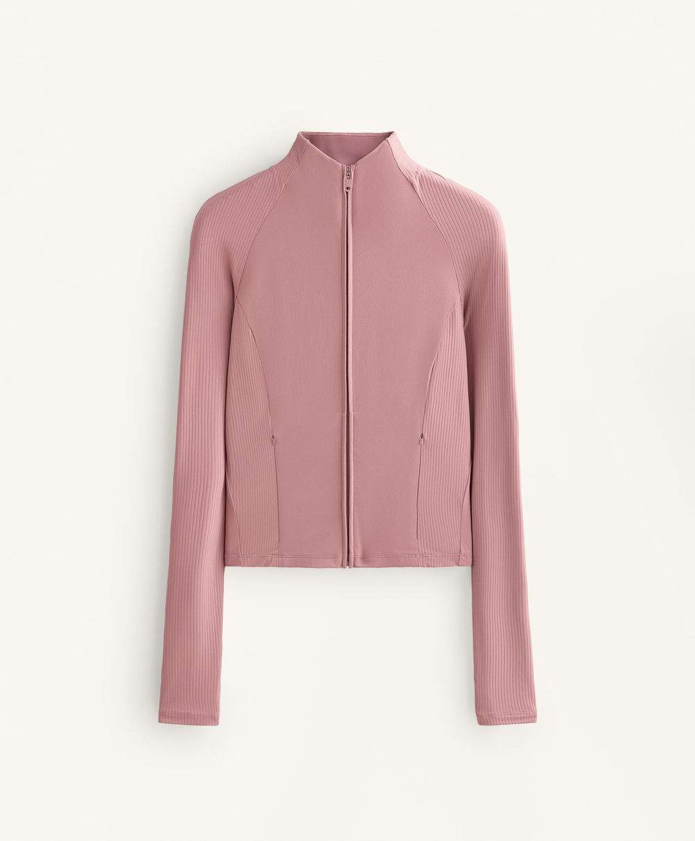 Oysho Высокотехнологичная куртка в рубчик, нежно-розовый